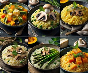 diferentes tipos de risotto